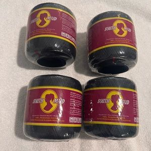 South Maid Cotton Mercerized Color 12 Black 350 Yarn Crochet Lot Of 4.